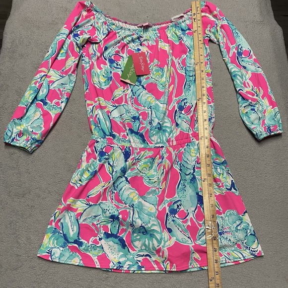 Lilly Pulitzer Lana Skort Romper XS Raz Berry Lobsters In Love NEW - Picture 6 of 9
